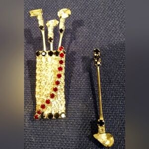 Vintage 1960s Golf Club and Golf Bag Pin